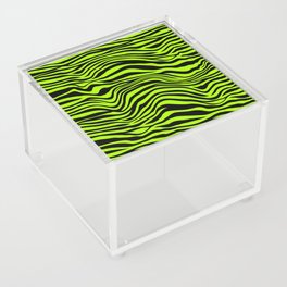 Neon Green Zebra Pattern Acrylic Box