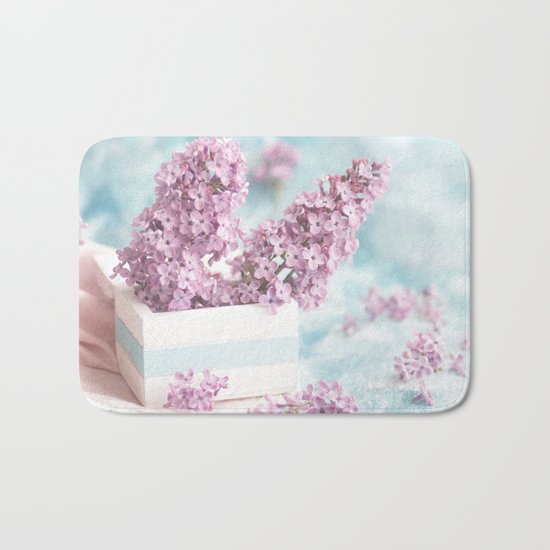 Lilac power in pastel Bath Mat