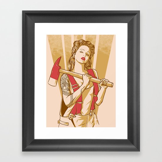 axe girl Framed Art Print