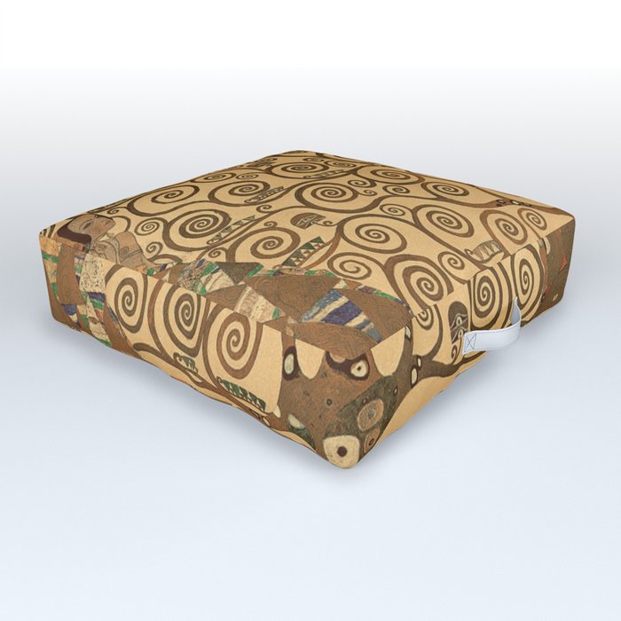 Gustav Klimt The Tree Of Life,No.8, Outdoor Floor Cushion