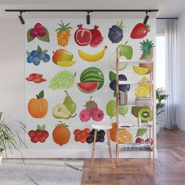 Bright fruit and berry mix Wall Mural