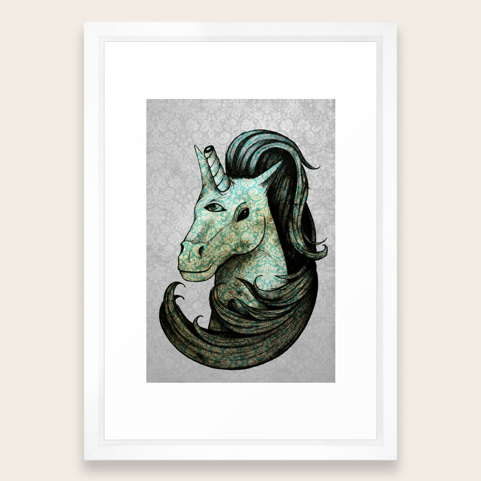 Vintage Unicorn Framed Art Print By Mattgentledesigns Society6