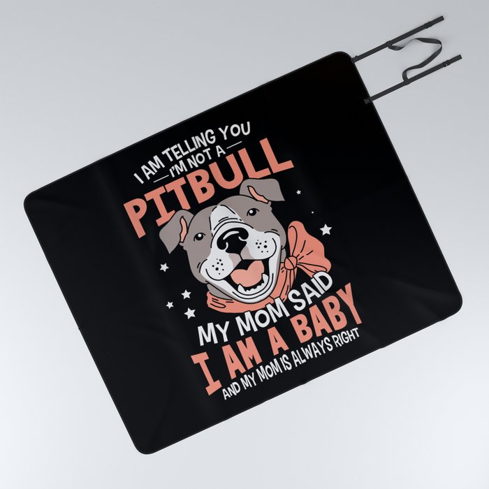 Pitbull Baby Mom Dog Lover Picnic Blanket