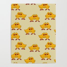 Children's minimalist pattern. Chickens Poster