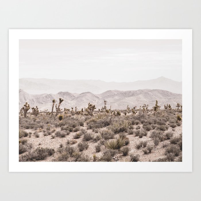 Sierra Nevada Mojave Desert Landscape Blush Cactus Mountain Range Las Vegas Photography Art Print By Palmtreeprints Society6