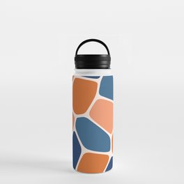 Abstract Shapes 204 in Navy Blue and Orange Water Bottle