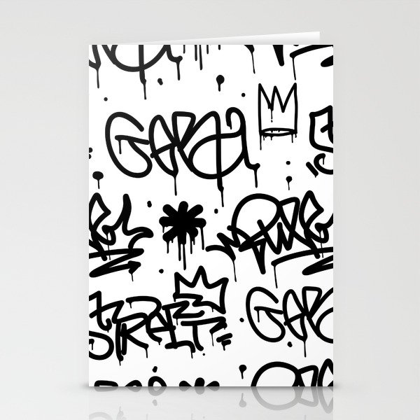 Crowns & Graffiti pattern Stationery Cards