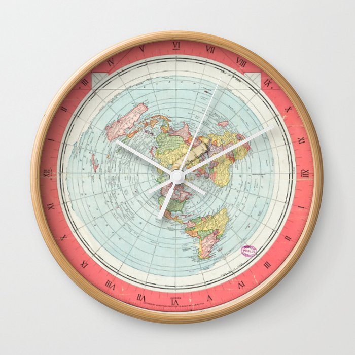 Alex Gleason's New Standard Map Of The World Flat Earth Wall Clock