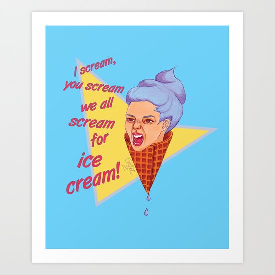Ice Cream Rage Art Print