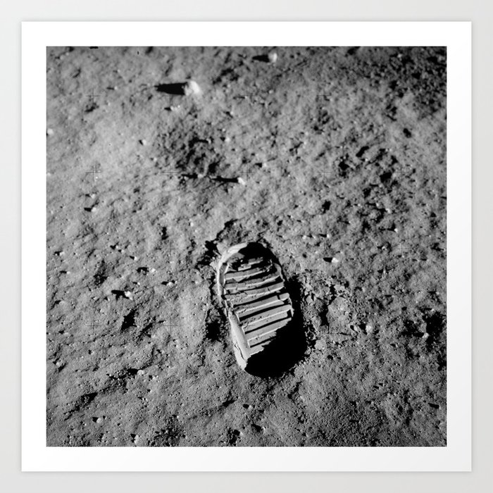 Nasa Picture 1: footprint on the moon Art Print