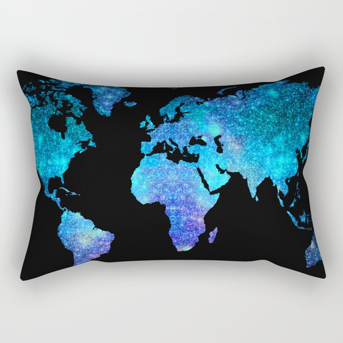 Space World map Rectangular Pillow