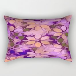 Modern Rainbow Flowers Peach Pink Magenta Rectangular Pillow