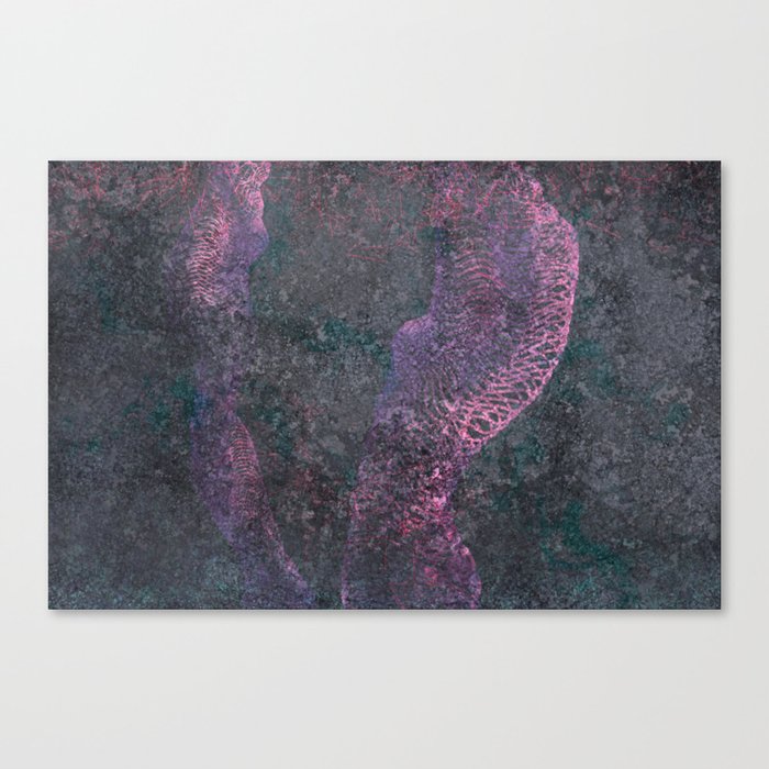 Silhouette (lilac lines cool grey) Canvas Print