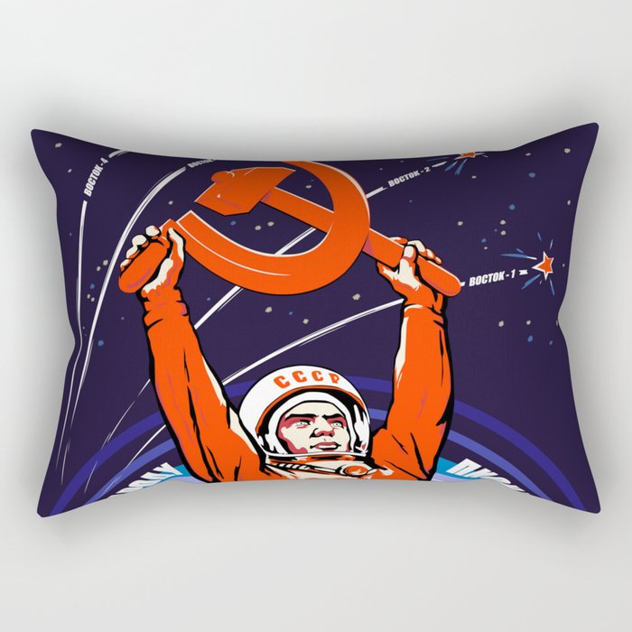 Soviet Propaganda. Yuri Gagarin Rectangular Pillow