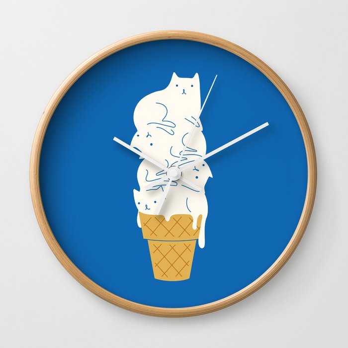 Cats Ice Cream Wall Clock