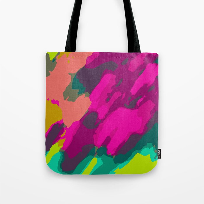 pink green and blue painting abstract background Tote Bag