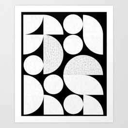 Modern Abstract Black And White Shapes 13 Art Print