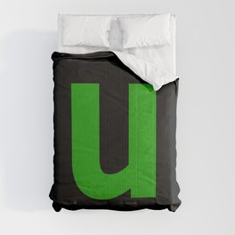 letter U (Green & Black) Comforter