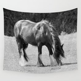 Clydesdale Horse cloaked in Sadness Wall Tapestry