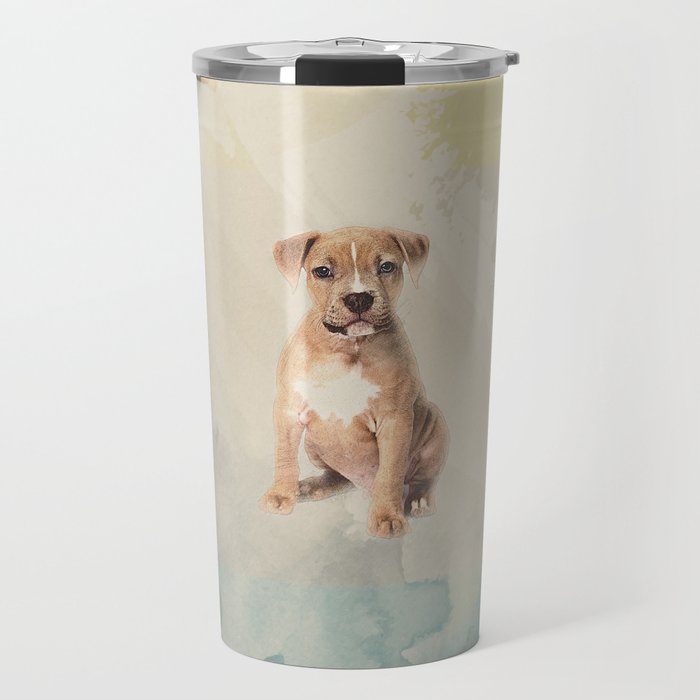 American staffordshire terrier puppy Sketch Paint Travel Mug