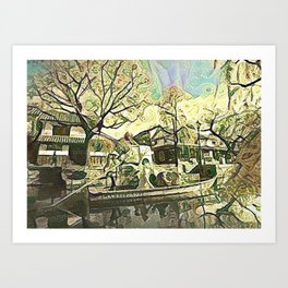 Kurashiki Impression Art Print | Abstract, Digital, Landscape, Photo 