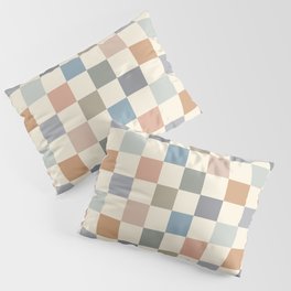 Blue & Beige Neutral Checker Pillow Sham