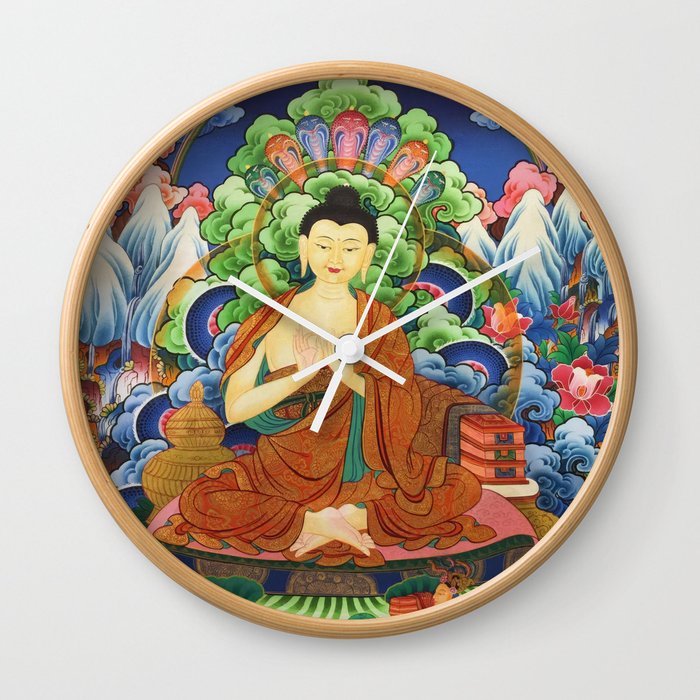 Lord Maitreya Buddhist Thangka Painting  Wall Clock