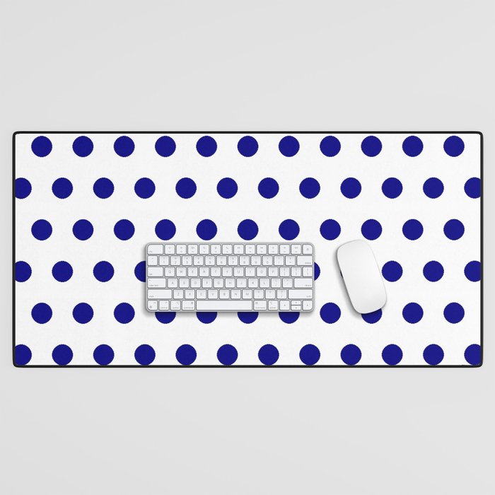 new polka dot 46 - dark blue Desk Mat