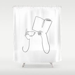 Book & Coffee Shower Curtain