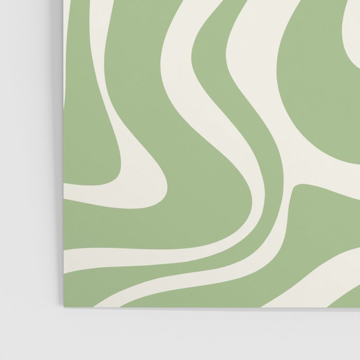 Liquid Swirl Contemporary Abstract Pattern in Light Sage Green Wrapping  Paper by Kierkegaard Design Studio