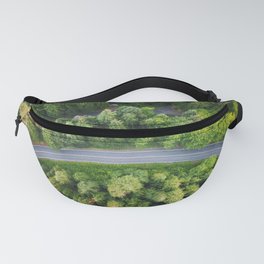 winding road aerial view Fanny Pack