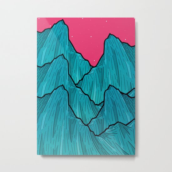 Mountains of Waves Metal Print