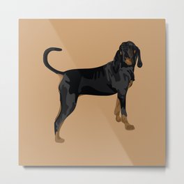 Elroy Metal Print | Dog, Graphicdesign, Blackandtan, Coonhound, Hound 