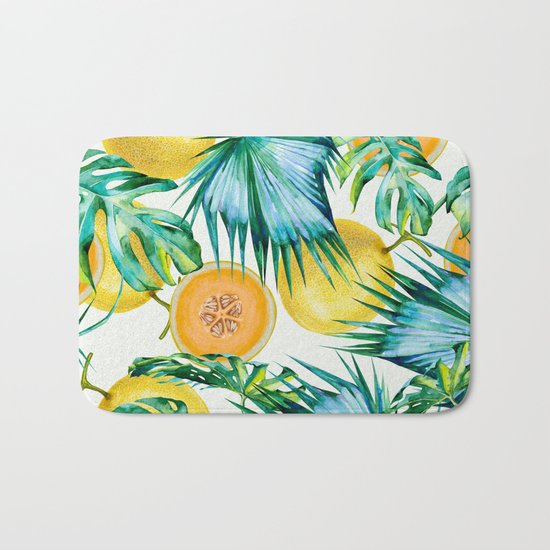 Leaf and melon pattern Bath Mat