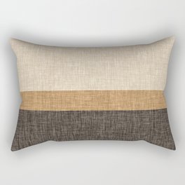 Brown and Caramel Simple Stripe Abstract Rectangular Pillow