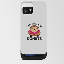 Sweet Monkey Funny Animals In Donut Pink iPhone Card Case