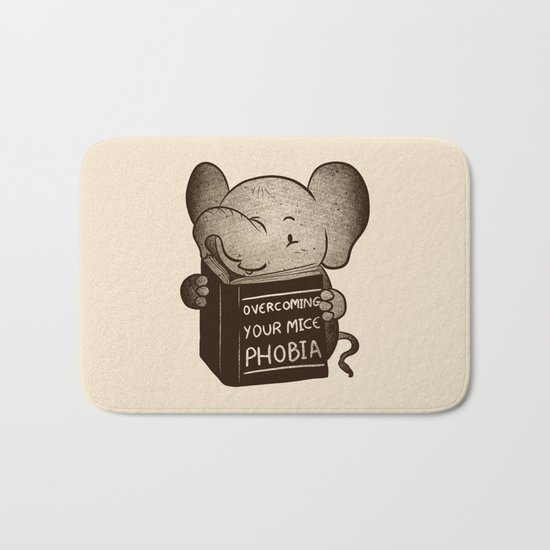Elephant Overcoming Your Mice Phobia Bath Mat