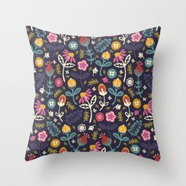 Ditsy Flowers Throw Pillow