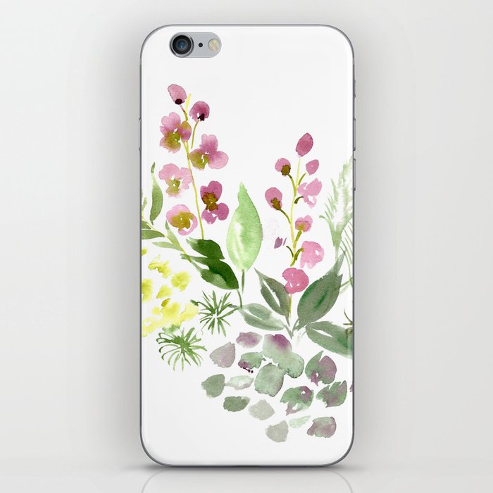 Stock and Hydrangeas Meadow - Loose watercolor iPhone Skin