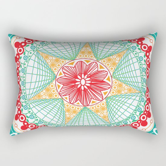 Blooming Red Flower Rectangular Pillow