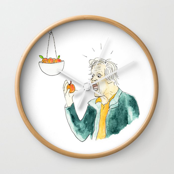 Gary Busey Eats A Peach Wall Clock By Bethnewcott Society6