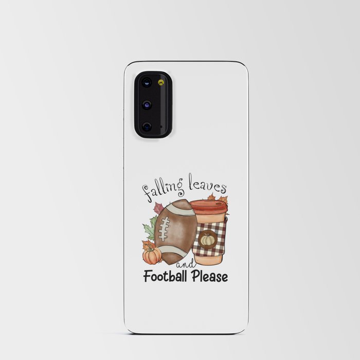 Falling leaves and football fall season Android Card Case