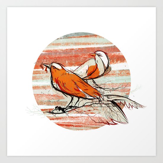 after summer / birds Art Print