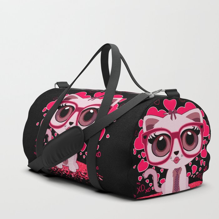 Valentine's Day Kitten Duffle Bag