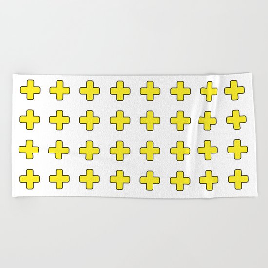 Yellow Crosses Beach Towel