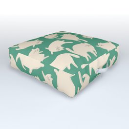 White Cats Pattern Outdoor Floor Cushion