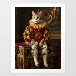 Cat harlequin Art Print