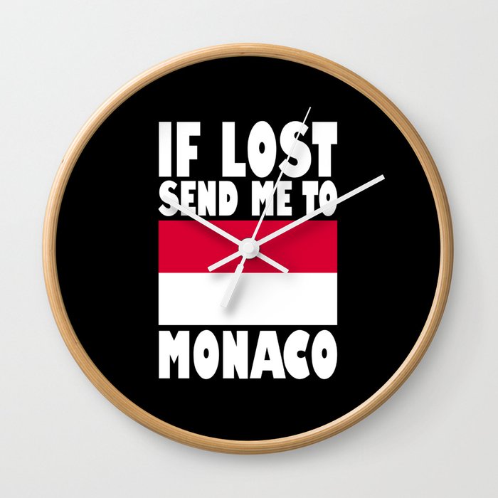 Monaco Flag Saying Wall Clock