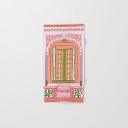 moroccan door in peach Hand & Bath Towel