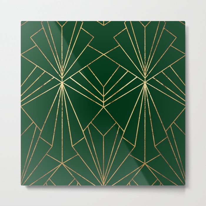 Art Deco in Emerald Green - Large Scale Metal Print